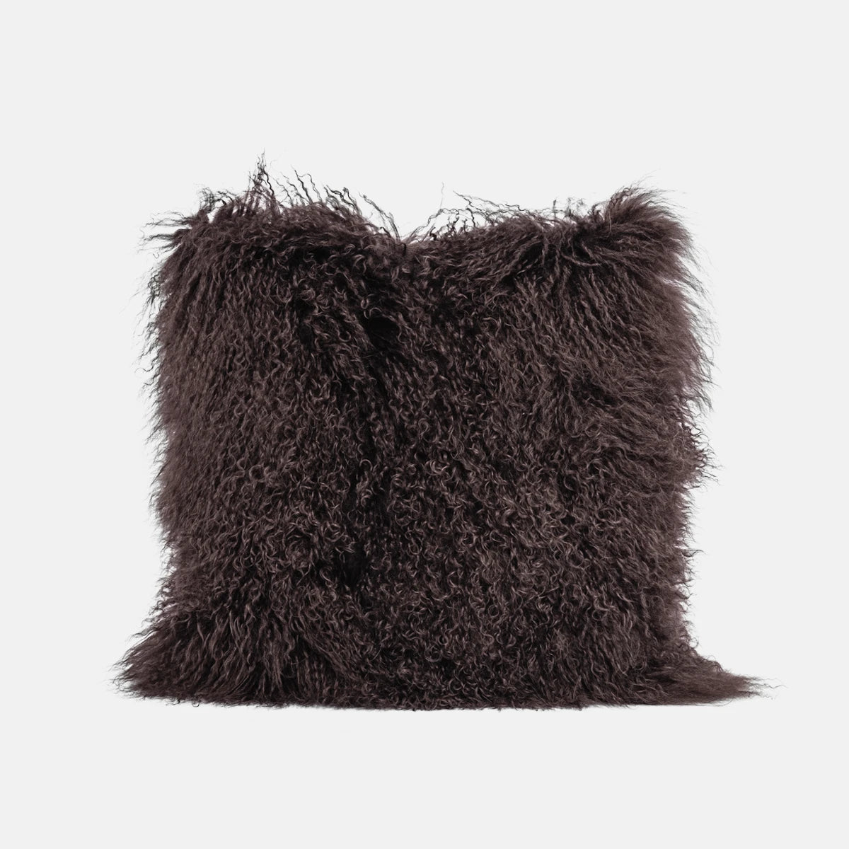 CURL - DARK BROWN TIBET LAMB SQUARE CUSHION