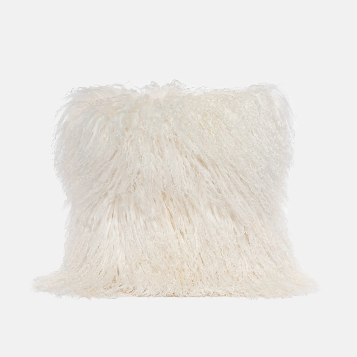 CURL - WHITE WOOL TIBET LAMB SQUARE CUSHION
