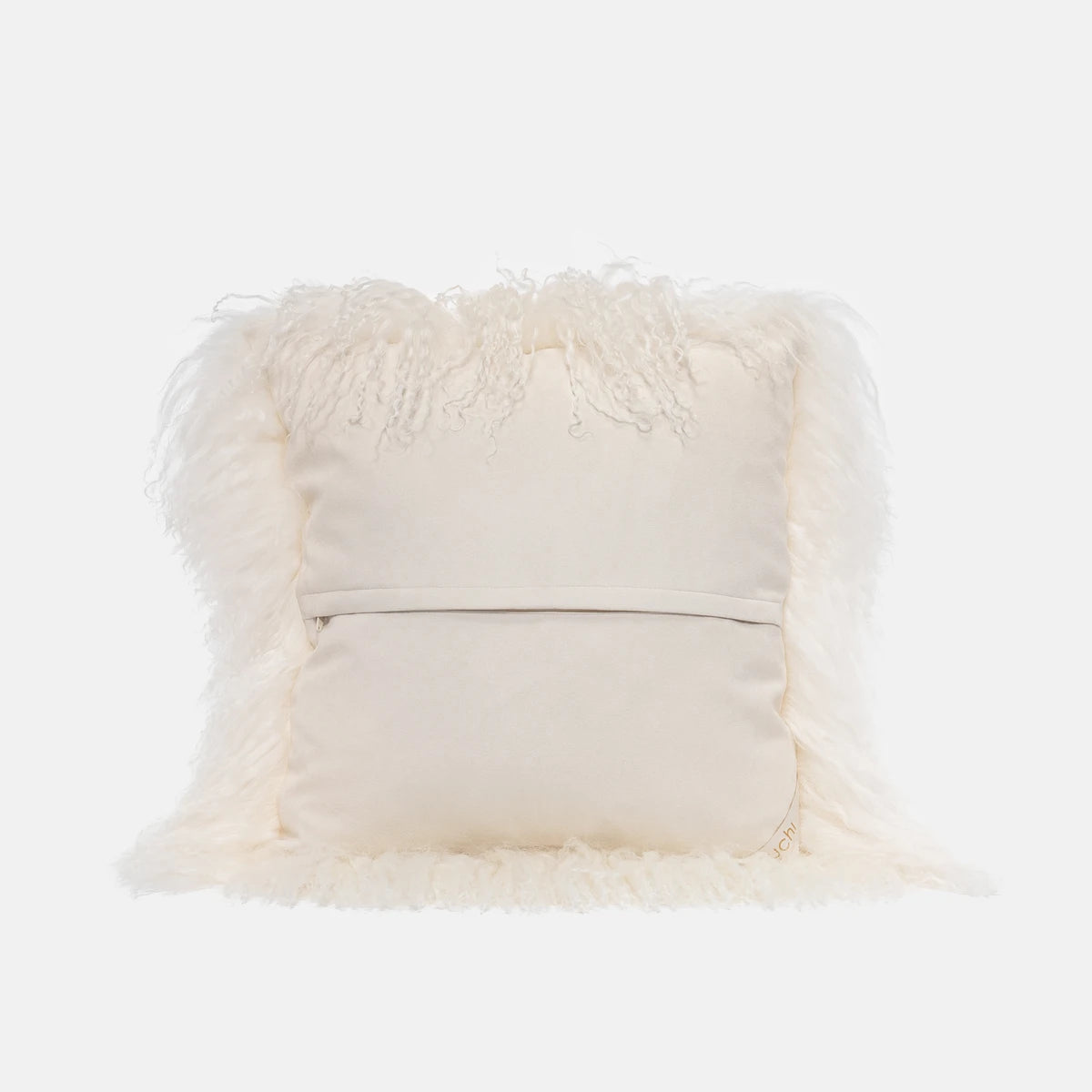 CURL - WHITE WOOL TIBET LAMB SQUARE CUSHION