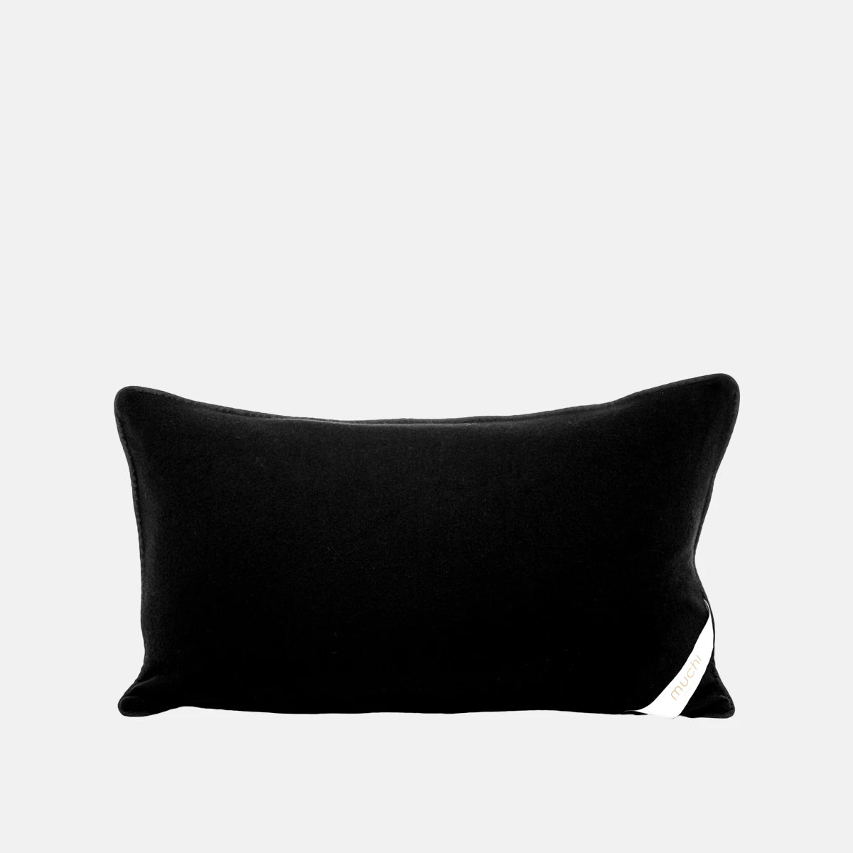 BLACK - CASHMERE FABRIC LUMBAR CUSHION
