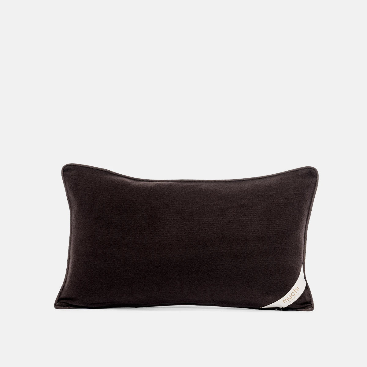 DARK BROWN - CASHMERE FABRIC LUMBAR CUSHION