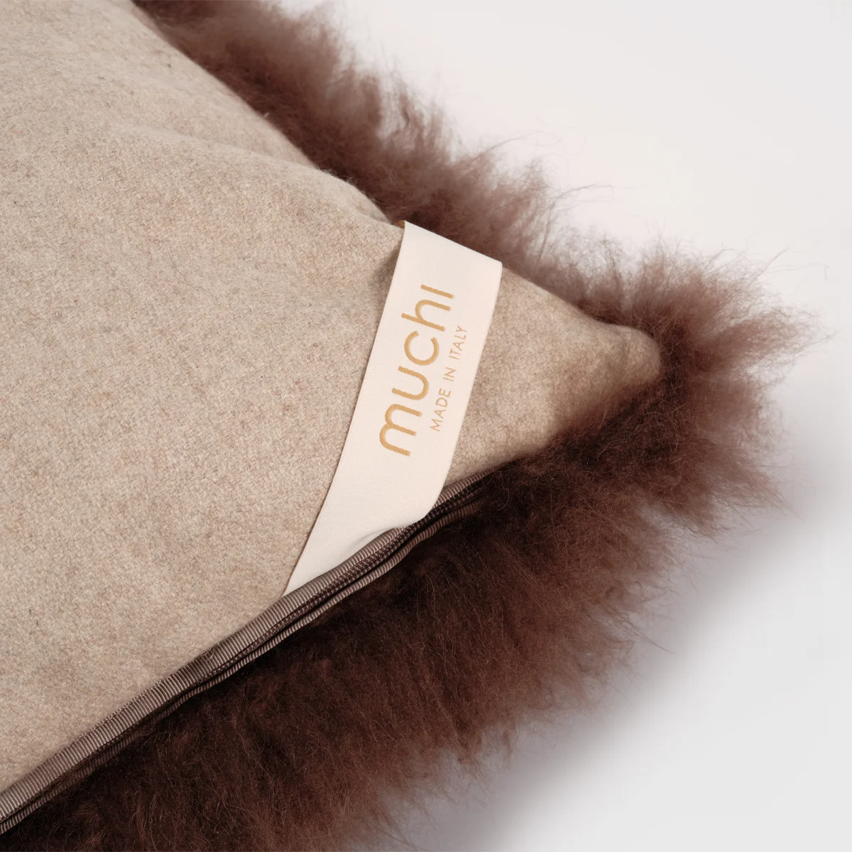 CHOCOLATE - NATURAL CASHMERE CUSHION
