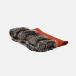 CORAL - SILK & CASHMERE THROW BLANKET WITH SILVER FOX HEM