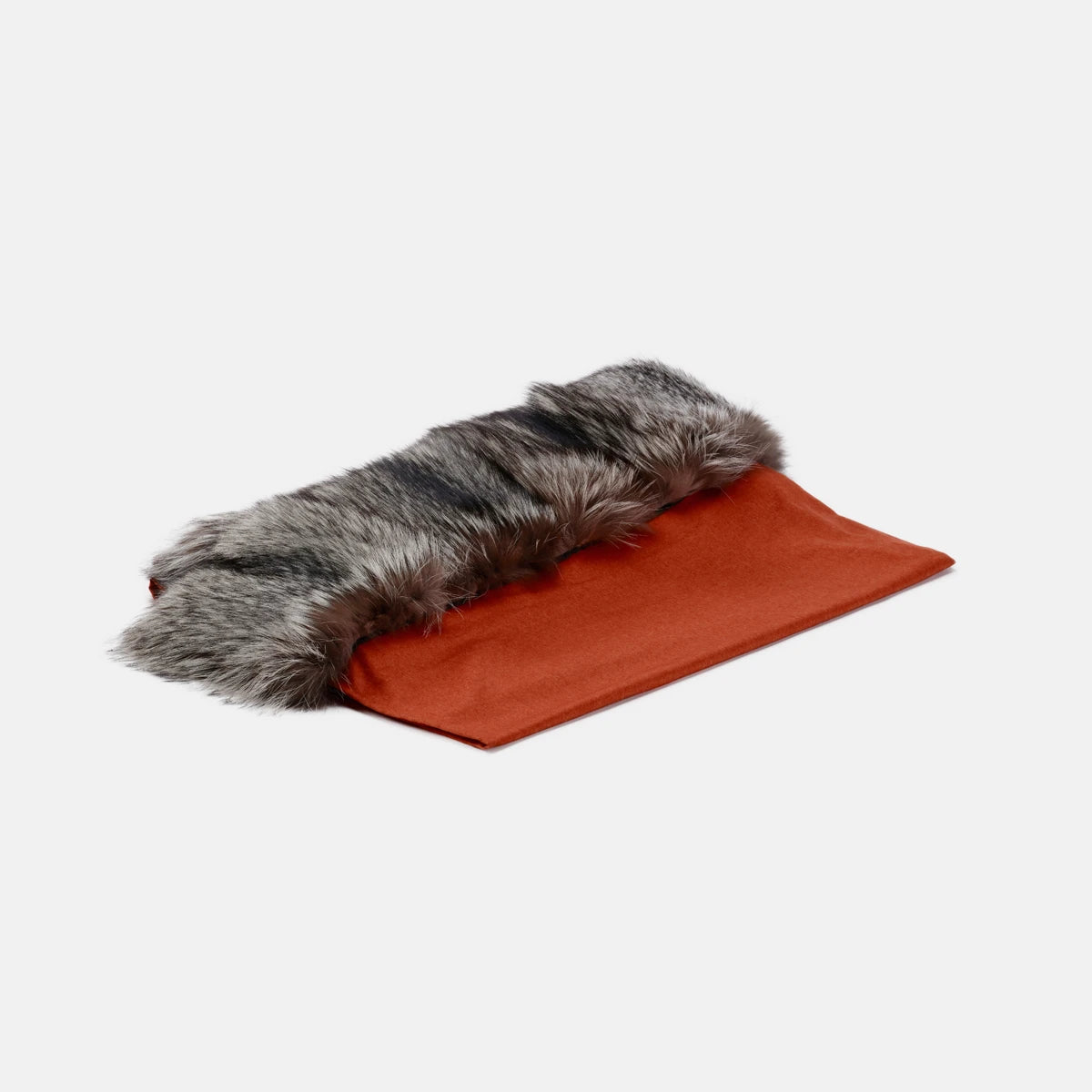 CORAL - SILK & CASHMERE THROW BLANKET WITH SILVER FOX HEM