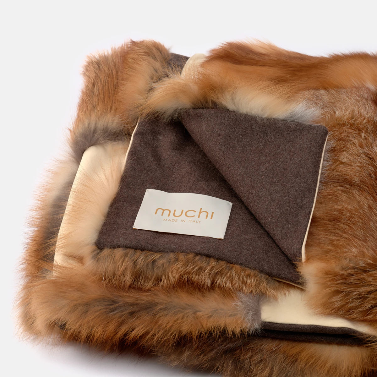MOUNTAIN CHALET - SUEDE BED RUNNER WITH RED FOX HEM