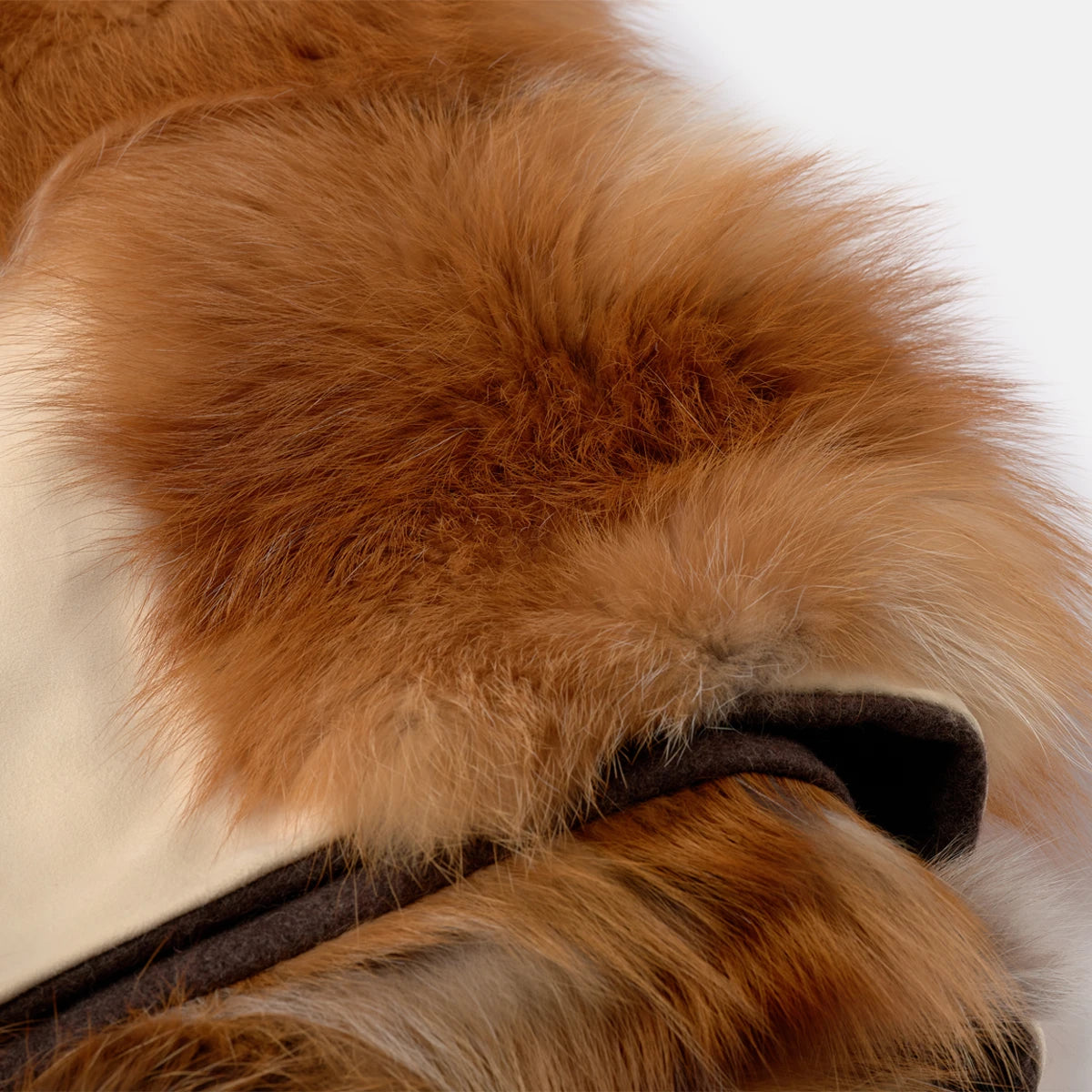 MOUNTAIN CHALET - SUEDE BED RUNNER WITH RED FOX HEM