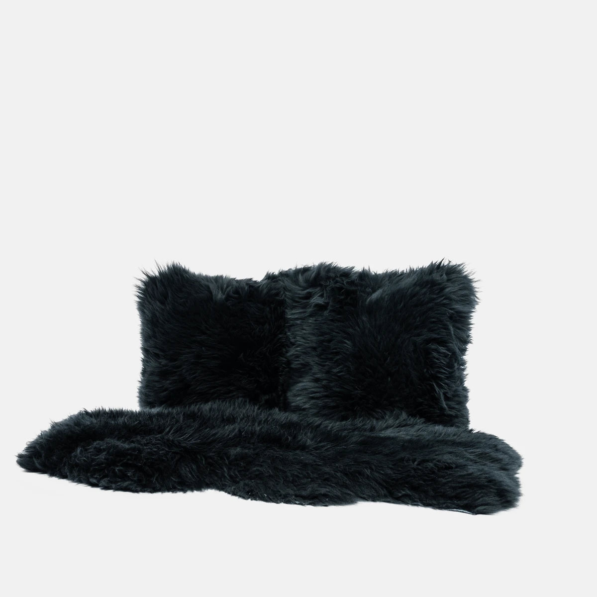 OLLENGO SET - DARK GREEN SHEARLING SHEEPSKIN CUSHION & RUG