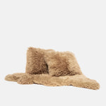 OLLENGO SET - CAMEL SHEARLING SHEEPSKIN CUSHION & RUG