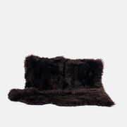 OLLENGO SET - DARK BROWN SHEARLING SHEEPSKIN CUSHION & RUG