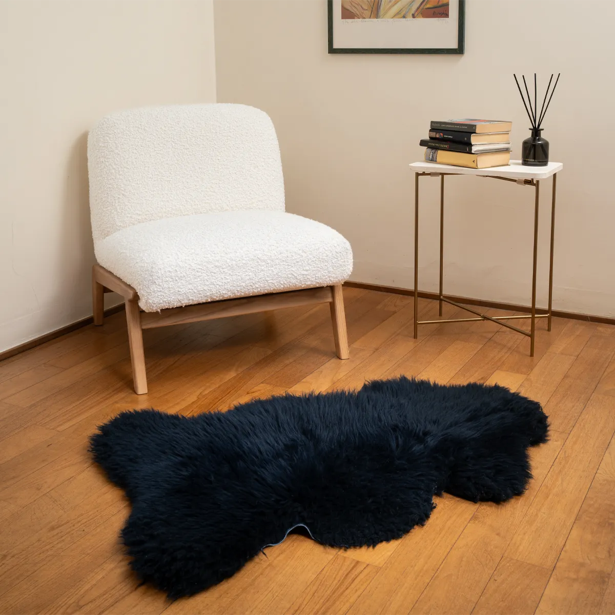 OLLENGO RUG - DARK BLUE SHEARLING SHEEPSKIN RUG
