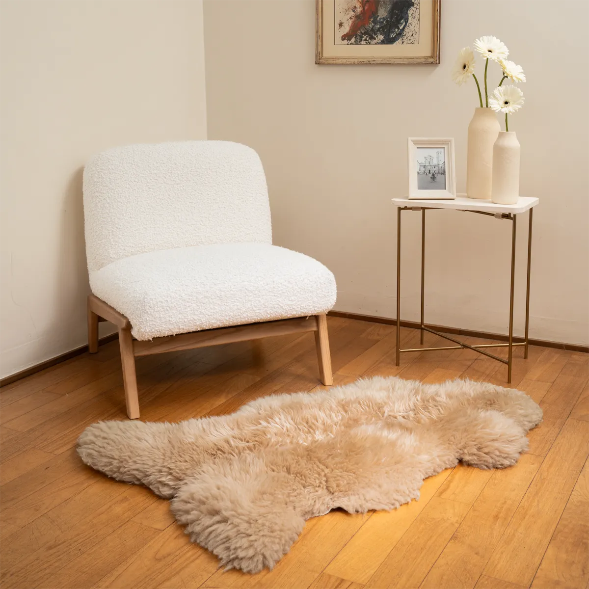 OLLENGO RUG - CAMEL SHEARLING SHEEPSKIN RUG