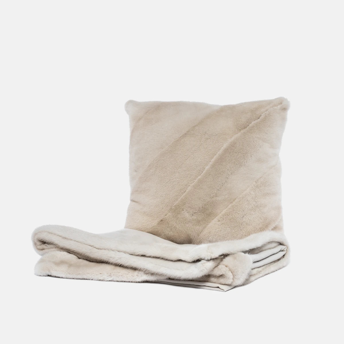 MINK MIRAGE - MINK CUSHION & PLAID SET