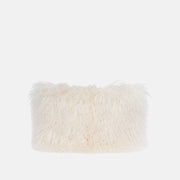 CURL - WHITE WOOL LUMBAR TIBET LAMB CUSHION